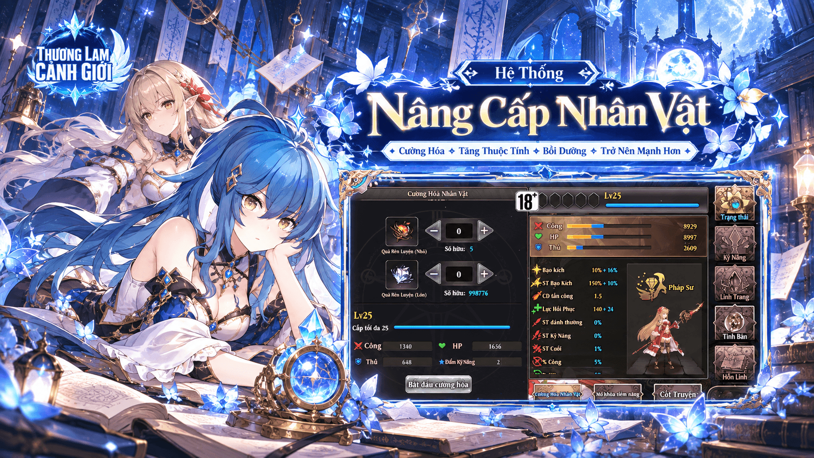 HỆ THỐNG NÂNG CẤP NHÂN VẬT TOÀN DIỆN