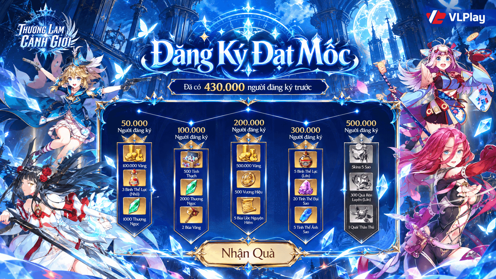 Mở đăng ký trước - Nhận quà theo mốc